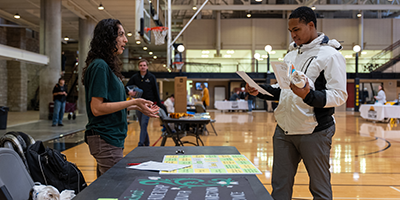 Students at Service Showcase.