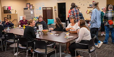 People meeting in the Women's Center.