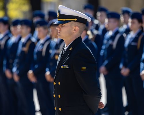 Veteran at ceremony.