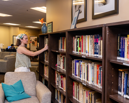 Student in Women's Center.