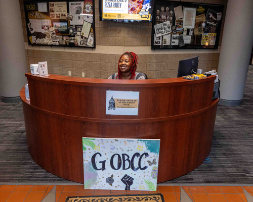 Student at GOBCC desk.
