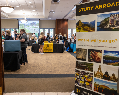 Study abroad fair entrance.