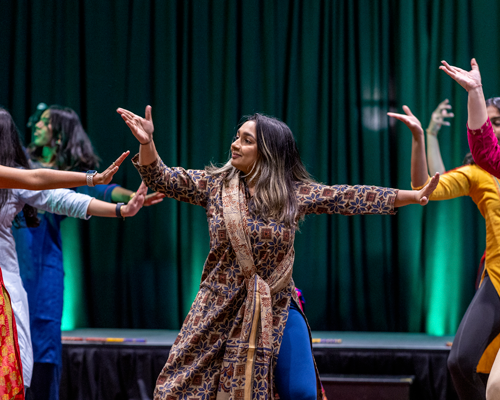 Student dancing at Culture couture.