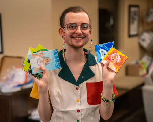 Student at fall fling event.