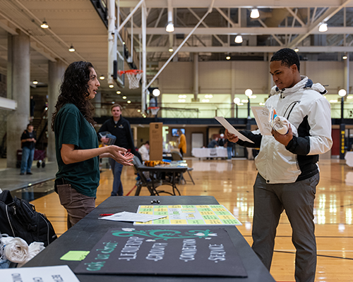 Student at Service Showcase event.